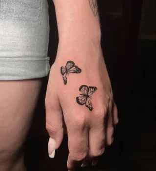 Dos mariposas mano